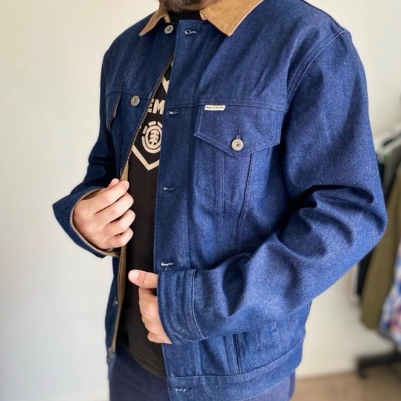 Iron & Resin Blue Denim Jacket with Tan Collar - Picture 3 of 10